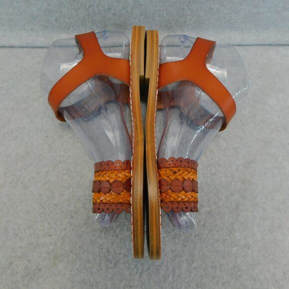 MIA Womens Casual Leather Vienna Woven Flat Ankle Strap Sandals - Brown Size 6 - Picture 6 of 10